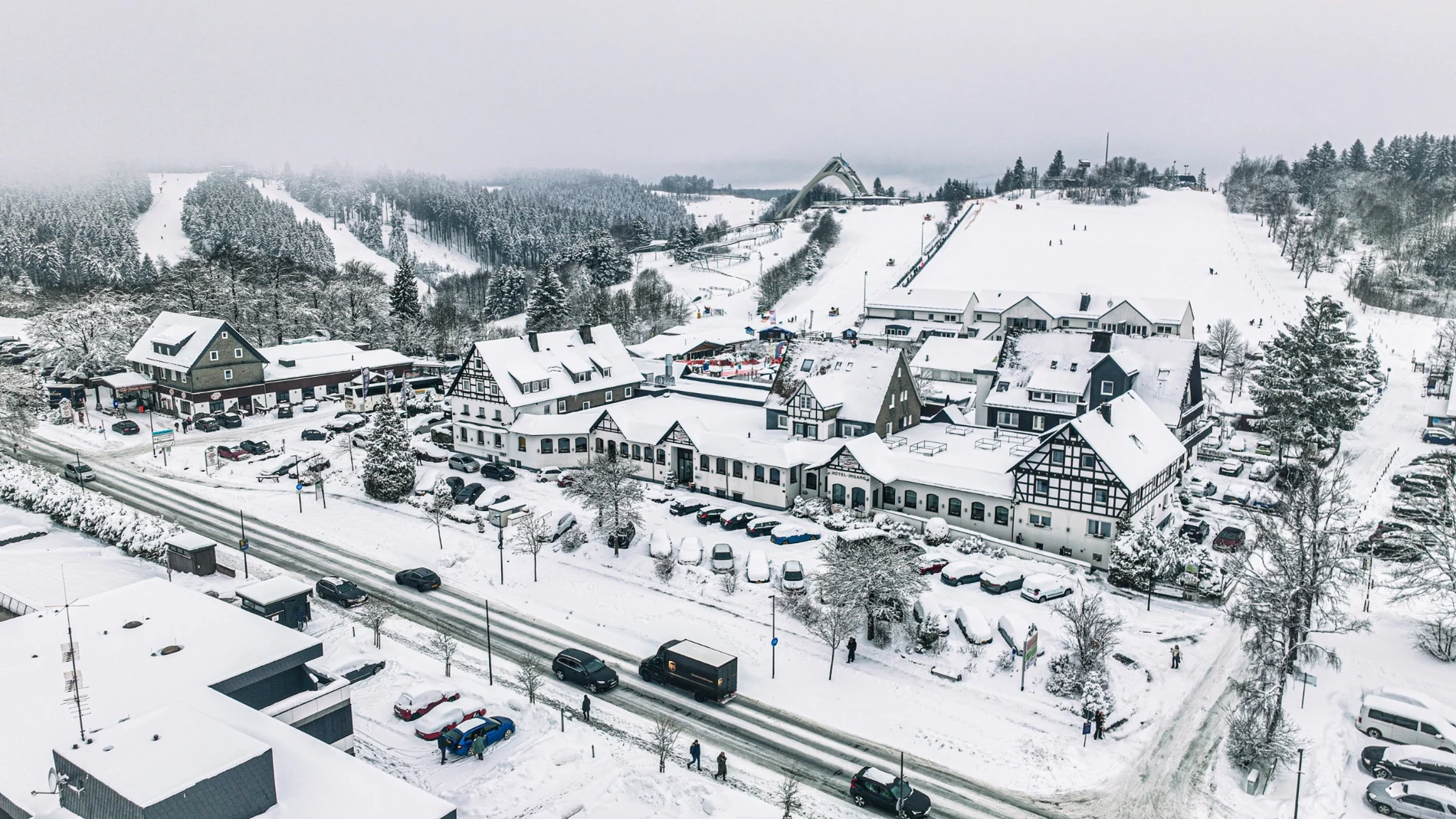 Winterberg in de sneeuw